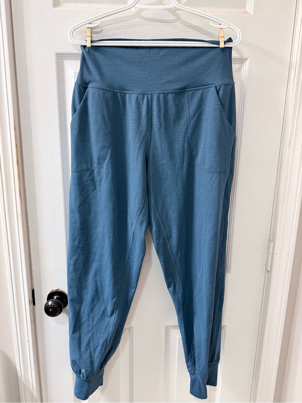 ZYIA Blue High-Waist Code Jogger Pants with Pockets